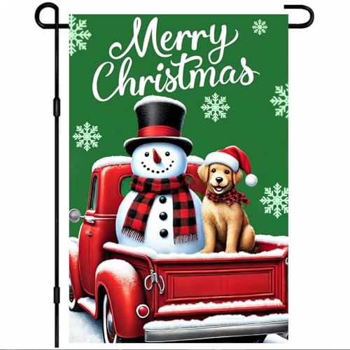 BlissYard Gartenflagge "Merry Christmas", 30,5 x 45,7 cm, Glitzerbaum, doppelseitig, mit pinkem Hintergrund mit goldfarbenem silberfarbenem Weihnachtsbaum und Schneeflocken für den Außenbereich, Rasen BlissYard Gartenflagge "Merry Christmas", 30,5 x 45,7 cm, Glitzerbaum, doppelseitig, mit pinkem Hintergrund mit goldfarbenem silberfarbenem Weihnachtsbaum und Schneeflocken für den Außenbereich, Rasen von BlissYard