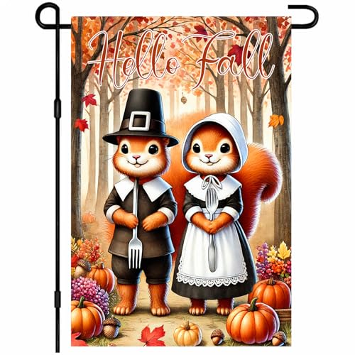 BlissYard Hallo Herbst Gartenflagge Thanksgiving Eichhörnchen Herbst Dekoration für Outdoor und Hof, 30,5 x 45,7 cm, Herbstsaison, Hausbanner für Veranda, Tür, Rasen, Terrasse, Bauernhaus BlissYard Hallo Herbst Gartenflagge Thanksgiving Eichhörnchen Herbst Dekoration für Outdoor und Hof, 30,5 x 45,7 cm, Herbstsaison, Hausbanner für Veranda, Tür, Rasen, Terrasse, Bauernhaus von BlissYard