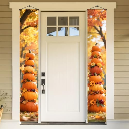 BlissYard Herbst-Türbanner Kürbisturm, 30,5 x 180,9 cm, Polyester, vertikale Türdekoration, Veranda, Dekoration, Erntedankfest, Herbst, saisonaler Erntehintergrund, Innen- und Außenbereich BlissYard Herbst-Türbanner Kürbisturm, 30,5 x 180,9 cm, Polyester, vertikale Türdekoration, Veranda, Dekoration, Erntedankfest, Herbst, saisonaler Erntehintergrund, Innen- und Außenbereich von BlissYard