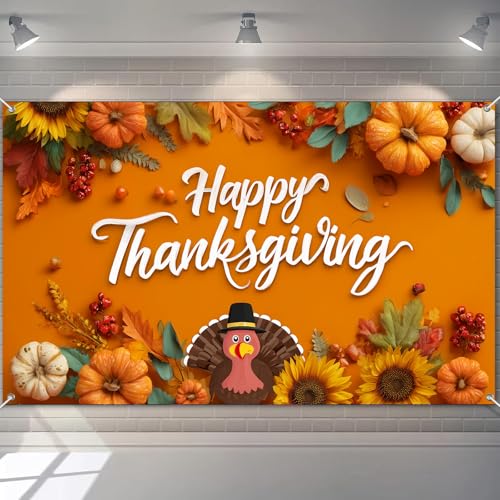 BlissYard Thanksgiving Banner Happy Thanksgiving Hintergrund 180,3 x 109,2 cm Herbsternte Dekor Indoor Outdoor Wandbehang Herbst Party Supplies Festival Foto Hintergrund Willkommen Hofschild Banner BlissYard Thanksgiving Banner Happy Thanksgiving Hintergrund 180,3 x 109,2 cm Herbsternte Dekor Indoor Outdoor Wandbehang Herbst Party Supplies Festival Foto Hintergrund Willkommen Hofschild Banner von BlissYard
