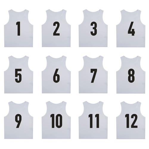 12er Set Fußball Trainingsweste für Erwachsene und Jugendliche,atmungsaktiv TrainingsleibchenMesh Markierungshemden Multifarbige Trainingswesten,Wende-Trainingsweste für Sport,Fussball(S、M、L、XL） von Blissbuilt