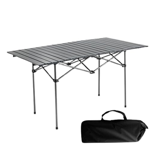 Blissbuilt Camping-Tisch Klapptisch,120 * 55 * 50cm Aufrollbarer Picknicktisch,Outdoor Tisch Ultraleicht Tragbarer mit Tasche,Klappbarer Multifunktionstisch für 4-6 Personen für Garten Balkon Camping von Blissbuilt
