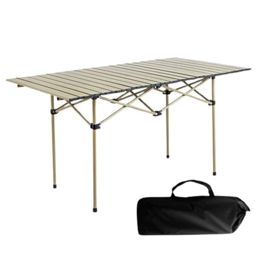 Blissbuilt Camping-Tisch Klapptisch,120 * 55 * 50cm Aufrollbarer Picknicktisch,Outdoor Tisch Ultraleicht Tragbarer mit Tasche,Klappbarer Multifunktionstisch für 4-6 Personen für Garten Balkon Camping von Blissbuilt