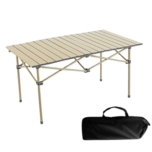 Blissbuilt Camping-Tisch Klapptisch,120 * 55 * 50cm Aufrollbarer Picknicktisch,Outdoor Tisch Ultraleicht Tragbarer mit Tasche,Klappbarer Multifunktionstisch für 4-6 Personen für Garten Balkon Camping von Blissbuilt