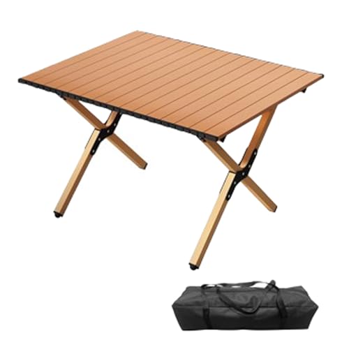 Klapptisch Camping faltbar,Tragbarer Aluminium-Klapptisch,mit Aufrollbare Tischplatte X-Rahmen,Klappbarer Multifunktionstisch mit Tasche stabil und tragbar,für Picknick Grillen Garten Balkon von Blissbuilt