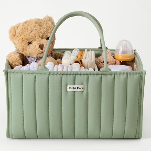 PASUIDU Blissful Diary Baby-Windel-Caddy Organizer, stilvoller Aufbewahrungskorb von Blissful Diary