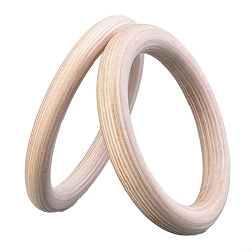 BlissfulAbode Gymnastikringe Gym Ringe Holz Fitness Trainingsringe Turnringe Olympische Gymnastic Rings fitnessringe Holzringe(2 Stück 32 mm) von BlissfulAbode