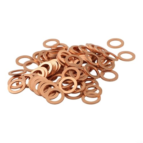 100-teiliges metrisches Kupfer-Unterlegscheiben-Set, flache Ringdichtungsscheiben für verschiedene Anwendungen, inklusive 9 verschiedenen Größen (12 x 18 x 1,5 mm) von BlissfulAbode