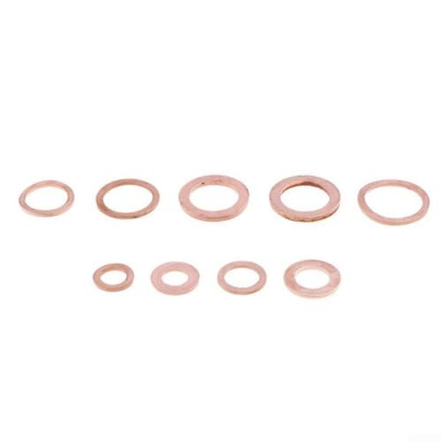 100-teiliges metrisches Kupfer-Unterlegscheiben-Set, flache Ringdichtungsscheiben für verschiedene Anwendungen, inklusive 9 verschiedenen Größen (6 x 12 x 1 mm) von BlissfulAbode