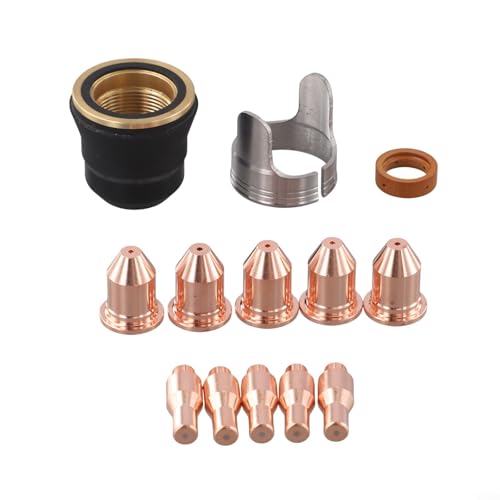 13-teiliges Plasmaschneidüsen-Set 0,9 mm für IPT-45 TI-PC45 Taschenlampen, inklusive Elektroden-Abstandsring, Metallzubehör für präzises Schneiden, problemloser Ersatz und schnelle Einrichtung von BlissfulAbode