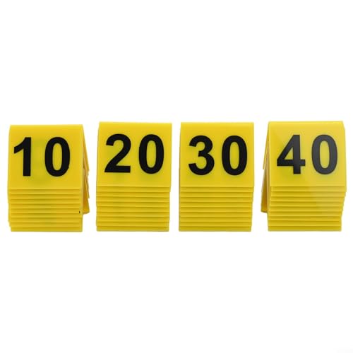 140 Count Table Signs Practical Acrylic Number Displays for Quick Service Restaurants Bold and Easy to Clean (yellow 1-40) von BlissfulAbode