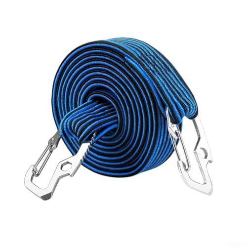 2 Meter Bungee-Seil mit Haken für sicheres Gepäck und Ausrüstung während der Reise (blau-2 m) von BlissfulAbode