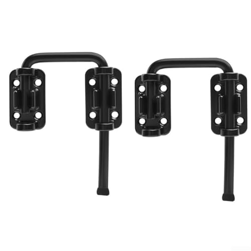 2 Stück Zinklegierung Diebstahlsicherung Türriegel Sicherer Verriegelungsmechanismus für Sicherheit zu Hause (schwarz) von BlissfulAbode