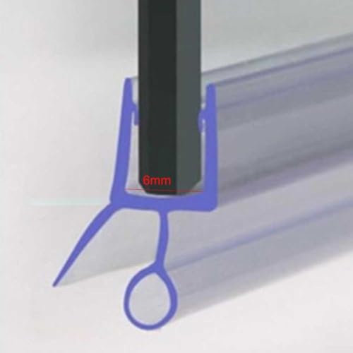 2 x 50 cm Ersatzdichtung für Duschtüren, PVC-Wasserabweiser für Nass- und Trockentrennung, einfach zu schneiden und zu installieren (6 mm) von BlissfulAbode