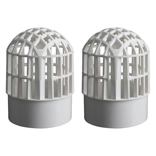 2 x PVC-Entlüftungsabdeckung für effizientes Entwässerungssystem und Schmutzblockierung auf Dächern oder Balkonen (für 110 mm) von BlissfulAbode