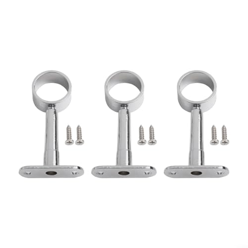 25 mm Durchmesser für Kleiderstange Stange Sockel Chrom Mittelstütze Halterung rund verstellbare Länge 79 108 mm für Kleiderstange Rohrbefestigung (3 Stück Typ A) von BlissfulAbode