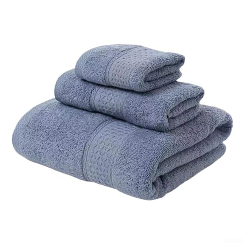 3-teiliges Set aus Baumwoll-Badetüchern, weich und saugfähig für Ihre täglichen Hygiene-Essentials (blau) von BlissfulAbode