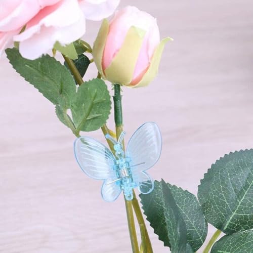 30 Stück Kunststoff-Clips zur Pflanzenunterstützung für Orchideen und Reben, wasserdicht und rostend, Gartenzubehör (30 Stück Schmetterling) von BlissfulAbode