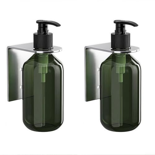 300 ml Seifenspender zur Wandmontage, 2er-Set für einfachen Zugang zu Shampoo und Duschgel in jeder Umgebung (Silber) von BlissfulAbode