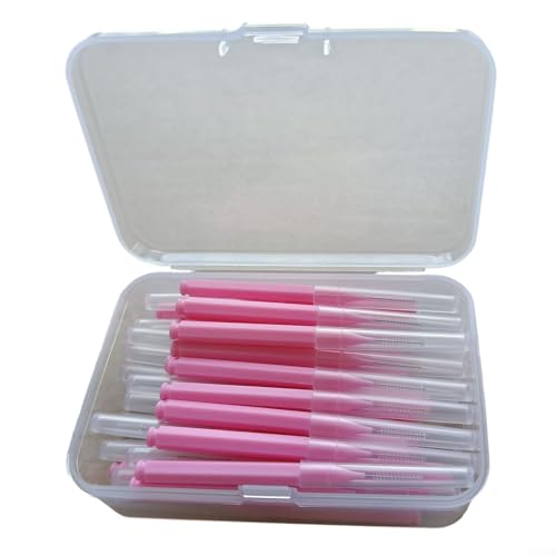 40-teiliges Mini-Duschkopfbürstenreiniger-Set zum Entfernen von Schmutz, Kalk und Dreck von Duschköpfen und kleinen Geräten, mit schützender Aufbewahrungsbox (hellrosa) von BlissfulAbode