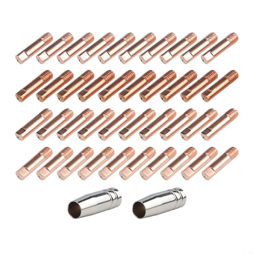 42-teiliges professionelles MIG-Schweiß-Kontaktspitzen-Set für die Verwendung mit 15AK-Taschenlampen-Kits, mit Kupferkonstruktion und einer Vielzahl von Größenoptionen von BlissfulAbode