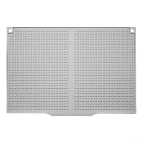 45 x 31 cm Silikon-Abtropfmatte für Küche, innovative Lösung zum Trocknen von Geschirr (grau) von BlissfulAbode