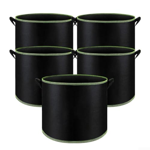 5 Stück robuste Stoff-Pflanzbeutel, effektive Belüftung für gesunde Pflanzenwurzeln (11,35 l) von BlissfulAbode
