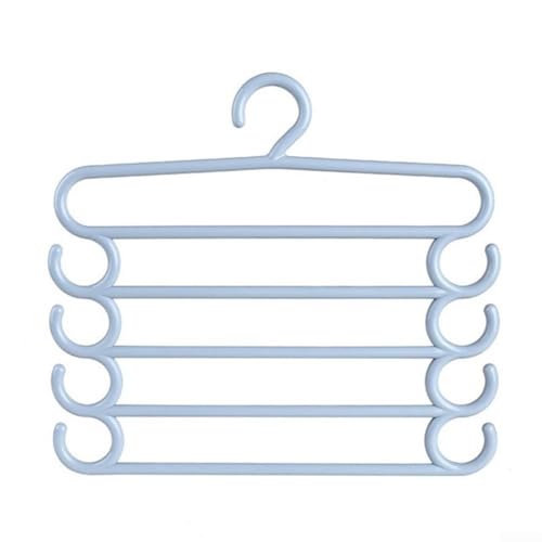 5-lagiger Aufbewahrungsbügel für ordentliche Organisation von Kleidung und Accessoires (blau) von BlissfulAbode