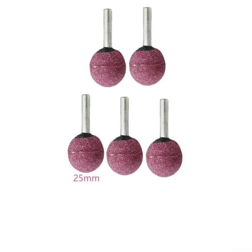 5 x Keramik-Schleifkopf zum Schnitzen und Gravieren, 6 mm Schaft, kugelförmiger Typ (6 x 25 mm rot) von BlissfulAbode