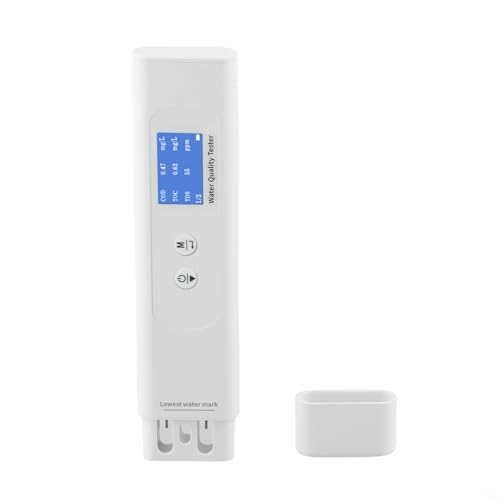 6-in-1 Wasserqualitätsteststift Leitfähigkeit für TOC COD UV275 Temperatur Multi-Parameter Detektor Vierfarben-Indikator ABS-Material, schnelle genaue Daten für Trinkwasser, Pool, Labor, Aquarium von BlissfulAbode