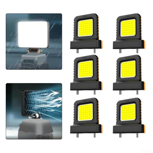 6 tragbare 14 W LED-Mini-Laternen, Arbeitsleuchte, kompatibel mit 20 V für 21 V Lithium-Batterien, verstellbare Batteriebuchse für Komfort (6 Stück) von BlissfulAbode