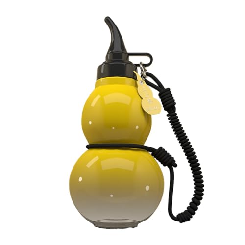 800 ml Wasserflasche in Kürbisform mit sicherem Silikondeckel für einen aktiven Lebensstil (gelb) von BlissfulAbode