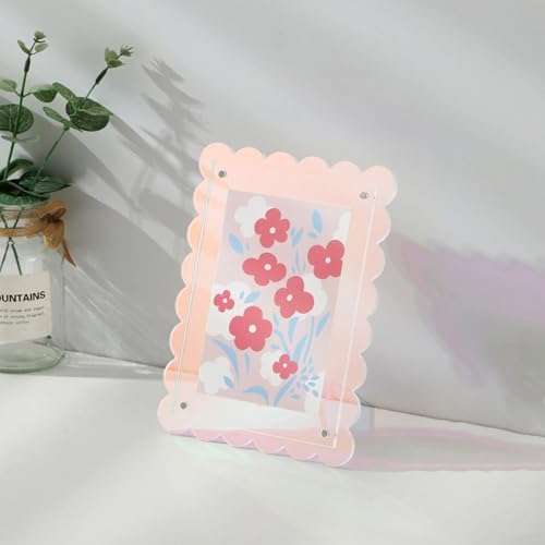 Acryl-Bilderrahmen mit neonfarbenem schwebendem Design für Zuhause und Büro, transparent, Rahmen für Fotos und Kunstausstellungen (bunt) von BlissfulAbode