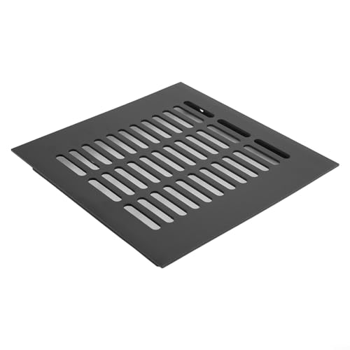 Aluminium-Entlüftungsabdeckung für Kleiderschrank mit rechteckigem Design zur Verbesserung der Luftzirkulation (schwarz, 200 x 200 mm) von BlissfulAbode
