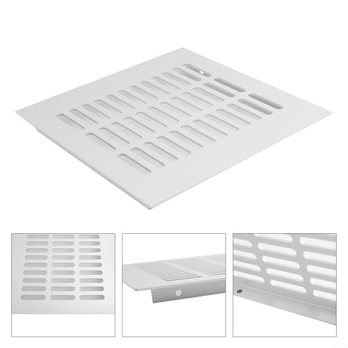 Aluminium-Entlüftungsabdeckung für Kleiderschrank mit rechteckigem Design zur Verbesserung der Luftzirkulation (weiß, 200 x 250 mm) von BlissfulAbode