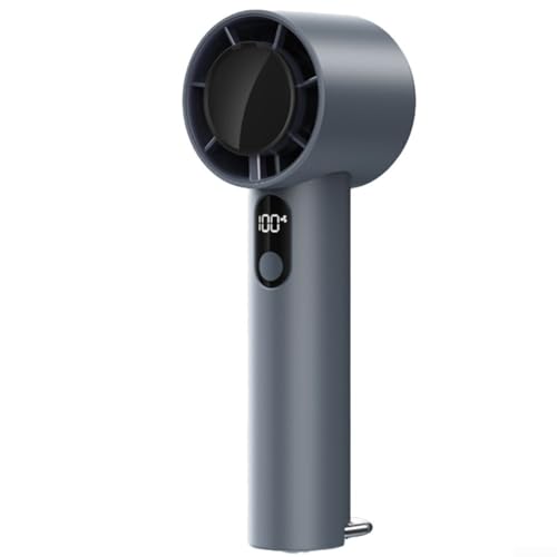Anpassungsfähiger Handventilator mit digitaler Geschwindigkeitsanzeige und effizienter Kühlung für Zuhause und Büro (Digitalanzeige grau) von BlissfulAbode