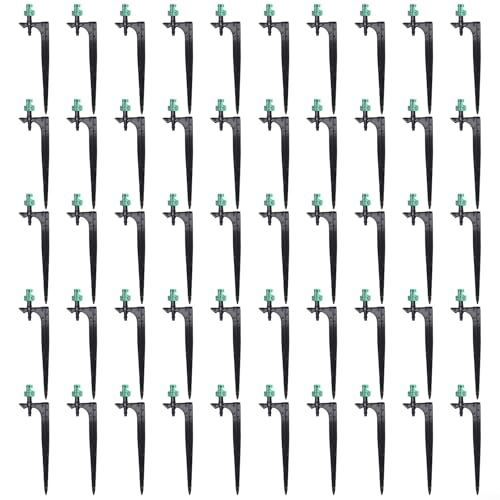 BlissfulAbode Automatisches Bewässerungssystem Sprinkleranlage 50 Stück Sprühdüsen Garten Bewässerung 360°/180° Rotierend Wassersparend Verstellbar Für Rasen Blumenbeete Gewächshaus(180°) von BlissfulAbode