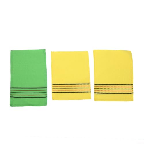 Bade-Peeling-Handtuch für Schmutz und abgestorbene Haut, saugfähiges und schnell trocknendes Handtuch für weichere Haut nach dem Duschen (3 Stück, grün) von BlissfulAbode