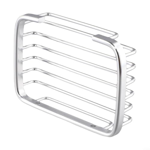 Badezimmer-Seifenschale aus Metall mit widerstandsfähigem Aluminium und starken Saugnäpfen, entworfen für die Montage in Dusche oder Badewanne mit Seifenablauffunktion (silberfarben) von BlissfulAbode