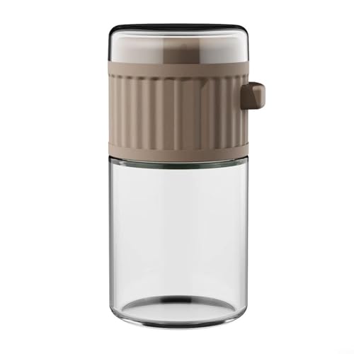 Benutzerfreundliches Mess-Gewürzflaschen-Set mit 0 5 g Dosierknopf für Salz, Pfeffer und verschiedene Gewürze (braun) von BlissfulAbode