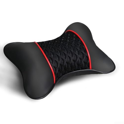 BlissfulAbode 2 x Auto-Nackenstützkissen für Sitz-Kopfstütze mit atmungsaktivem PU-Leder zur Verbesserung des Fahrkomforts von BlissfulAbode