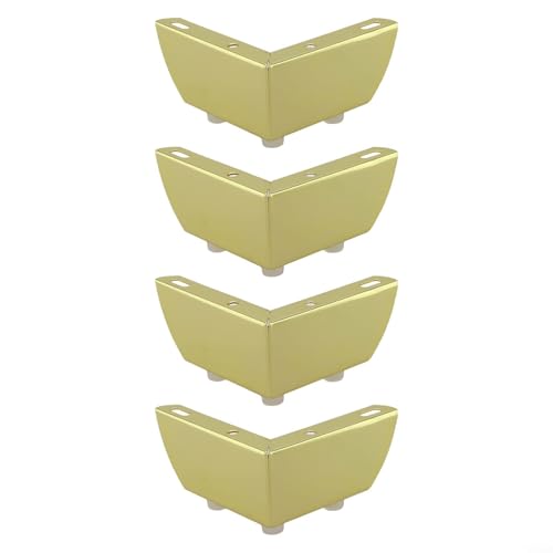 BlissfulAbode 4 dreieckige Metallbeine verbessern die Unterstützung für verschiedene Möbeltypen (Gold) von BlissfulAbode