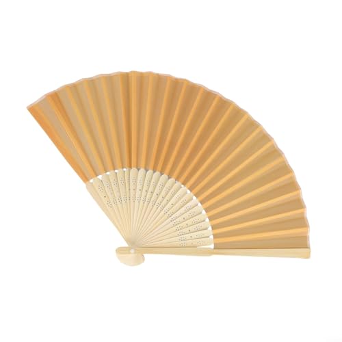 BlissfulAbode Cultural Elegance Handgefertigter chinesischer Seidenfächer für besondere Anlässe oder als einzigartiges Dekostück (Gold) von BlissfulAbode