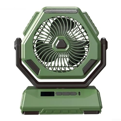 BlissfulAbode Einstellbare Geschwindigkeit, Outdoor-Camping-Ventilator mit eingebautem Nachtlicht für verbesserte Sichtbarkeit bei Nacht (grün) von BlissfulAbode