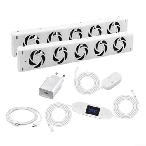 BlissfulAbode Heizkörper Ventilator, MXRV-P20 Radiator Ventilator, 5 Fan Radiator Fan, 5 Fan Smart Heat Dissipation Fan Save Energy Noise Reduction High-End Version(Duo-Set) von BlissfulAbode