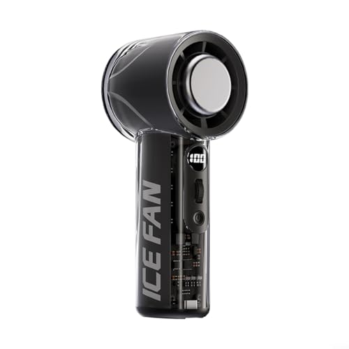 BlissfulAbode Mini-Lüfter, tragbarer USB-Lüfter mit 3000 mAh wiederaufladbarem Akku, LED-Display, 100 variable Geschwindigkeitseinstellungen und leise Leistung für persönlichen Komfort (schwarz) von BlissfulAbode