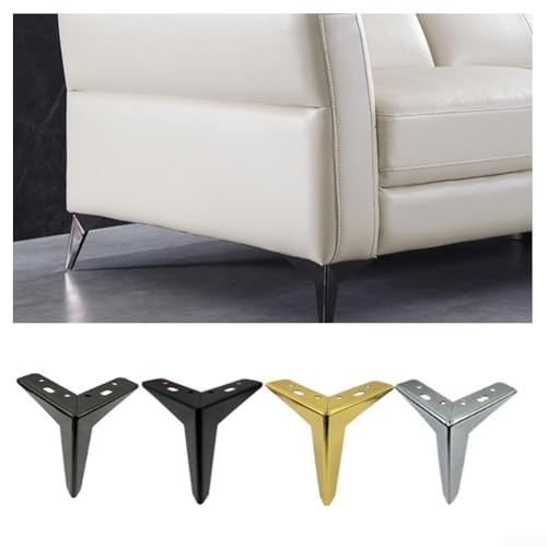 BlissfulAbode Robuste Eisen-Sofa-Schrankfüße, Set mit 4 Ersatzbeinen für Möbel (Silber) von BlissfulAbode