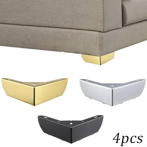 BlissfulAbode Set mit 4 Eisen-Möbelbeinen, perfekt zur Stabilisierung von Sofas, Tischen und Schränken (Silber) von BlissfulAbode