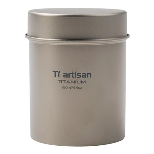 BlissfulAbode Tragbare und feuchtigkeitsbeständige Titan-Teedose, 280 ml, zur Aufbewahrung von Kaffeebohnen von BlissfulAbode