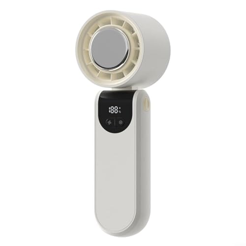 BlissfulAbode Tragbarer Turbinenventilator mit 4000 mAh Akku, 3-in-1 faltbarer Desktop-Hals-Ventilator, LED-Display, 100 Geschwindigkeitsstufen, 18 Stunden Laufzeit, für Zuhause, Büro, Outdoor (weiß) von BlissfulAbode